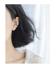 Load image into Gallery viewer, Vintage Stripe Clip pendientes encanto elegante 925 Plata de ley pendiente para mujeres