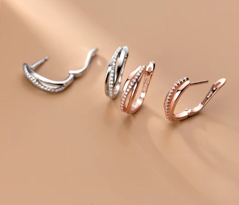 pendientes de plata de primera ley y circón para mujer