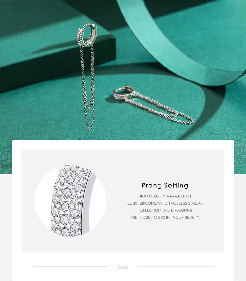 pendientes de plata de primera ley y circón para mujer