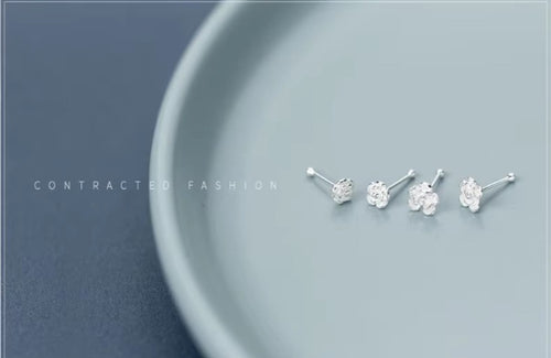 pendientes clásicos de Plata de Ley 925 con forma de rosa, joyería fina con diseño de planta