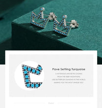 Load image into Gallery viewer, pendientes de plata de primera ley y turquesa para mujer