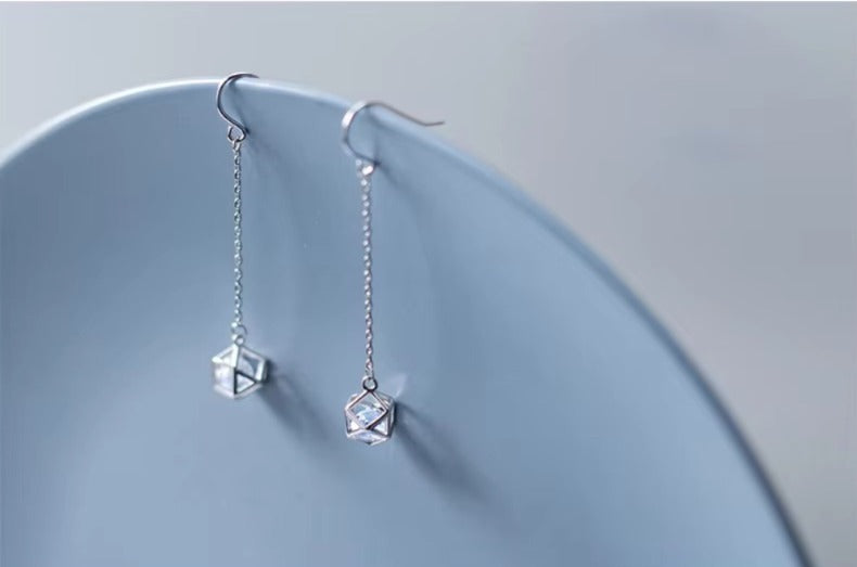 pendientes de gota de circonia cúbica para mujer, aretes de plata de ley 100% auténtica