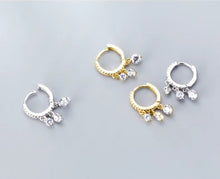 Load image into Gallery viewer, pendientes de aro de Plata de Ley 925 para mujer, joyería fina con borla