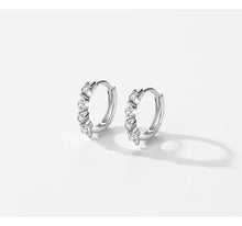 Load image into Gallery viewer, pendientes de aro de Plata de Ley 925 para mujer, joyería fina con forma de rombo