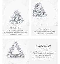 Cargar imagen en el visor de la galería, pendientes de tuerca triangulares simples para mujer, Plata de Ley 2021 925 auténtica, brillante