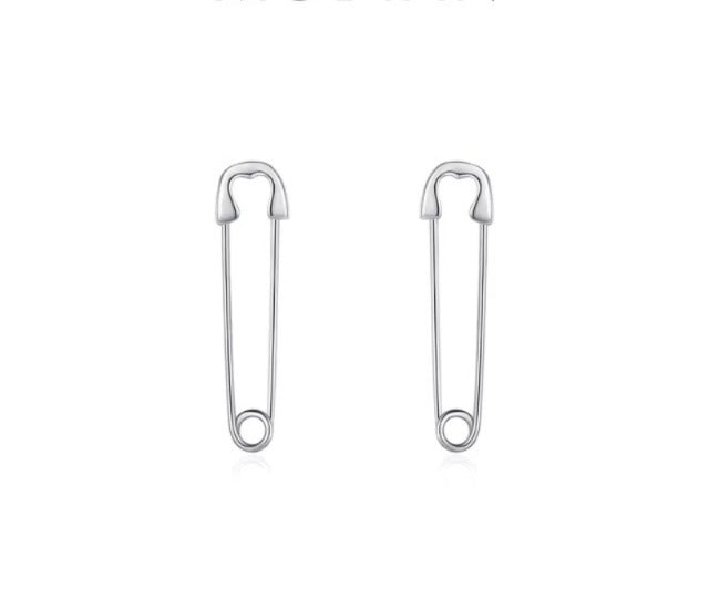 pendientes de broche de plata de ley 925 auténtica para mujer