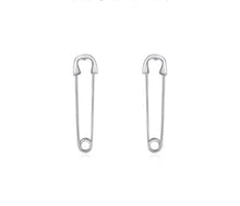 Load image into Gallery viewer, pendientes de broche de plata de ley 925 auténtica para mujer