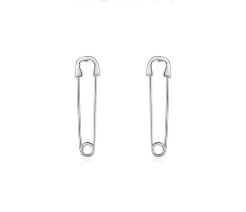 pendientes de broche de plata de ley 925 auténtica para mujer