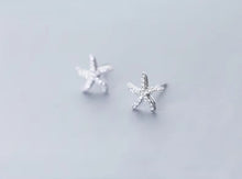 Load image into Gallery viewer, pendientes de plata de ley 925 con forma de estrella de mar, joyería fina con zirconia brillante, para mujeres
