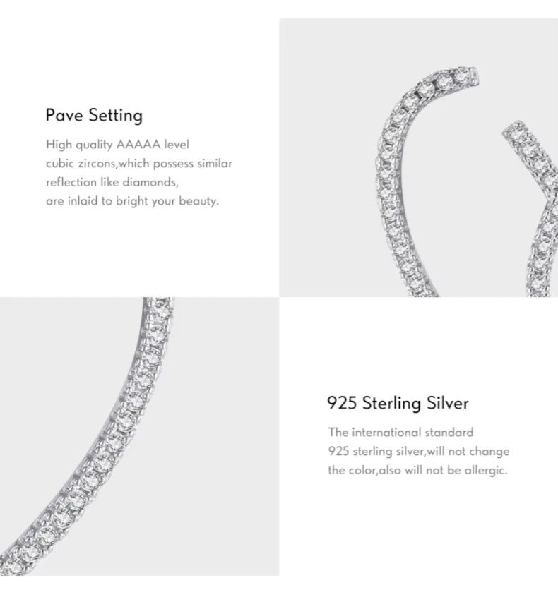 pendientes de plata de ley 925 para mujer, joyería hipoalergénica con forma de corazón de línea CZ transparente