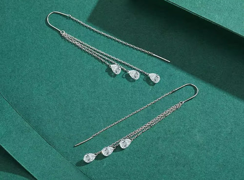 pendientes de gota de circonia cúbica para mujer