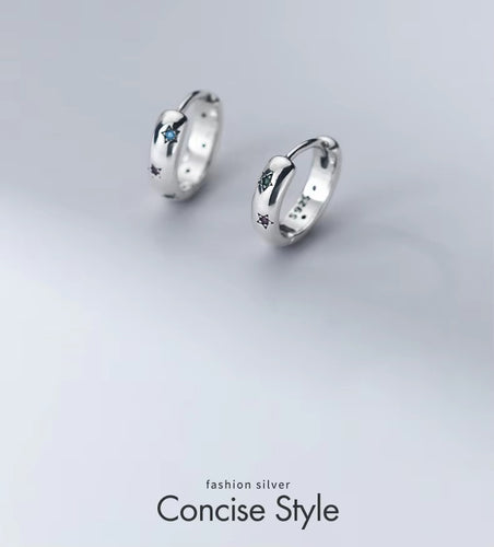 pendientes redondos de Plata de Ley 925 auténtica para mujer