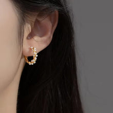 Load image into Gallery viewer, pendientes de aro de Plata de Ley 925 para mujer