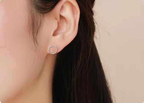 pendientes de tuerca redondos geométricos minimalistas para mujer