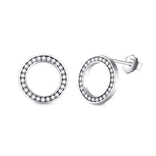 Load image into Gallery viewer, pendientes de plata de ley 2021 para mujer, aretes de Color oro rosa, círculo 3A