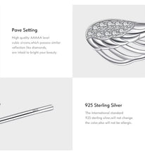 Load image into Gallery viewer, pendientes de plata de ley 925 con forma de alas de Ángel para mujer