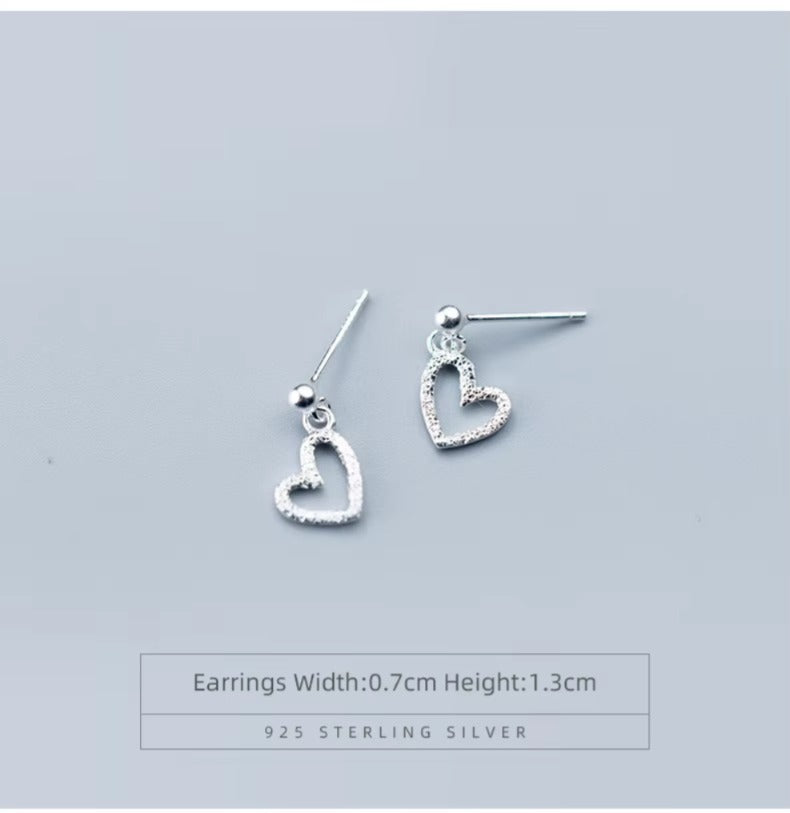 pendientes de plata de ley 925 auténtica para mujer, aretes colgantes Vintage esmerilados