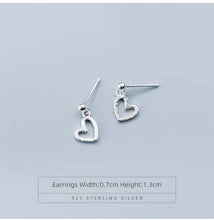 Load image into Gallery viewer, pendientes de plata de ley 925 auténtica para mujer, aretes colgantes Vintage esmerilados