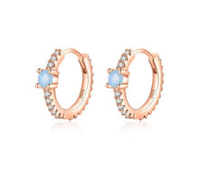 Load image into Gallery viewer, pendientes de aro de Plata de Ley 925 para mujer