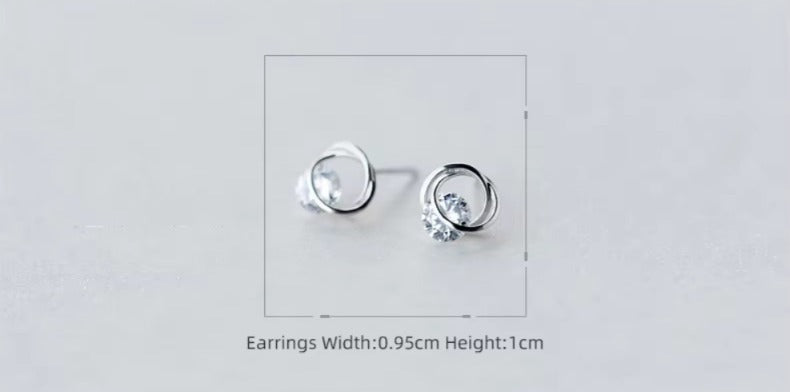 pendientes de plata de ley 100% y Circonia cúbica para mujer, aretes pequeños