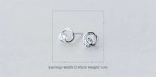 Load image into Gallery viewer, pendientes de plata de ley 100% y Circonia cúbica para mujer, aretes pequeños