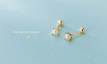 Cargar imagen en el visor de la galería, pendientes pequeños de Plata de Ley 925 con perlas naturales para mujer