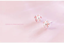 Load image into Gallery viewer, pendientes de plata de ley 925 con forma de planta, joyería de perlas hipoalergénicas