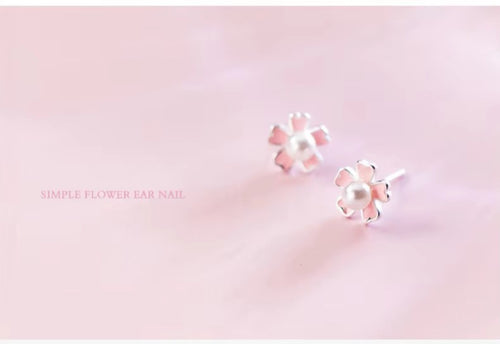 pendientes de plata de ley 925 con forma de planta, joyería de perlas hipoalergénicas