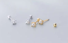 Cargar imagen en el visor de la galería, pendientes pequeños de Plata de Ley 925 con perlas naturales para mujer