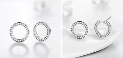 pendientes de plata de ley 2021 para mujer, aretes de Color oro rosa, círculo 3A