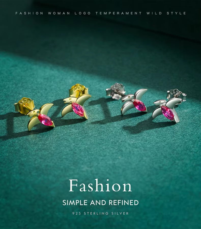 pendientes pequeños de Plata de Ley 925 para mujer y niño, aretes pequeños de cristal rosa