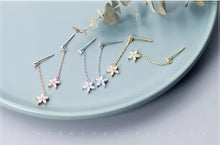 Load image into Gallery viewer, pendientes de gota de 3 colores para mujer, de Plata de Ley 925, brillante, transparente