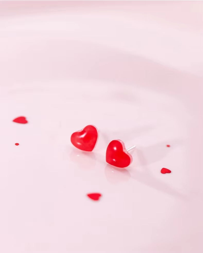 pendientes de plata de ley 925 para mujer y niña, aretes pequeños con forma de corazón de amor