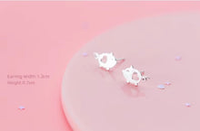Load image into Gallery viewer, pendientes de plata de ley 100% con forma de cerdo, joyería con cierre de tuerca