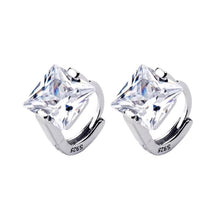 Load image into Gallery viewer, pendientes de aro de Plata de Ley 925 con zirconia cúbica