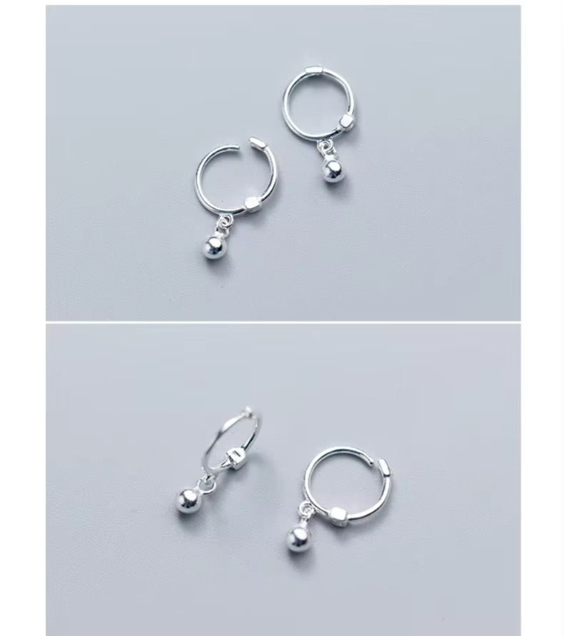 Hot Sale Swing Beads Hoop pendientes clásico exquisito Plata de Ley 925