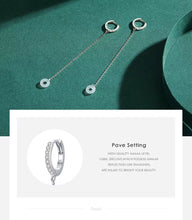 Load image into Gallery viewer, pendientes de aro de Plata de Ley 925 con zirconia cúbica