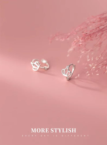 pendientes minimalistas de Plata de Ley 925 con forma de corona, joyería para mujeres