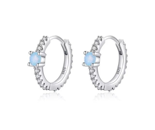 pendientes de aro de Plata de Ley 925 para mujer