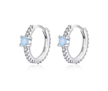 Load image into Gallery viewer, pendientes de aro de Plata de Ley 925 para mujer