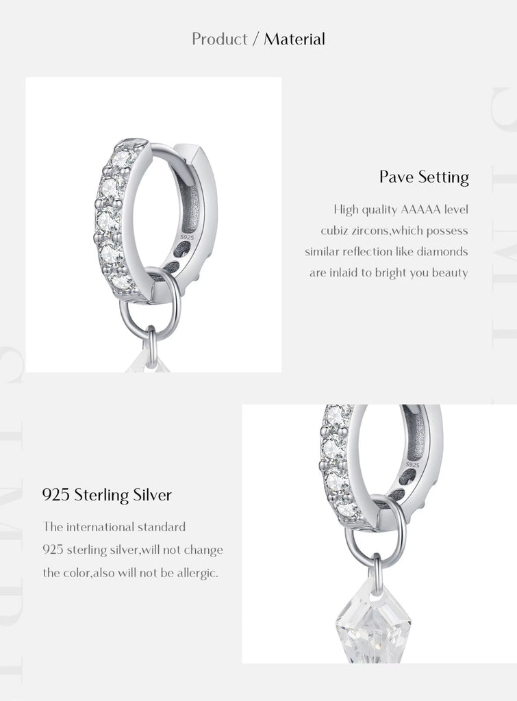 pendientes de aro de plata esterlina 925 para mujer