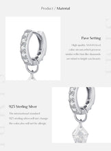 Load image into Gallery viewer, pendientes de aro de plata esterlina 925 para mujer