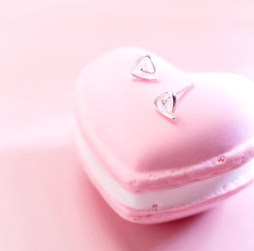 pendientes de plata de ley 925 con forma de triángulo, joyería fina minimalista