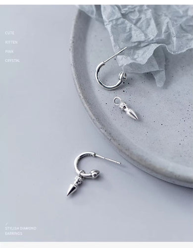 pendientes de tuerca de semicírculo de cono de columpio Punk Rock para mujer