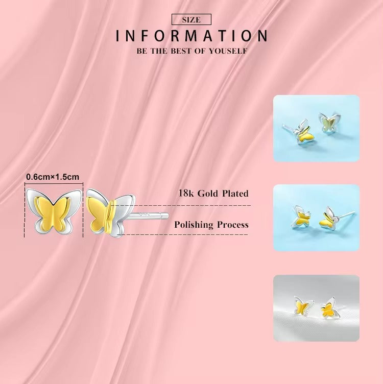 pendientes de tuerca de mariposa para mujer