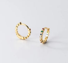 Load image into Gallery viewer, pendientes de aro de Plata de Ley 925 auténtica para mujer