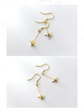 Load image into Gallery viewer, pendientes de gota de cadena larga para mujer y niña, de Plata de Ley 925, aretes de Color dorado