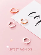 Load image into Gallery viewer, pendientes de plata de ley 2021 para mujer y niña, aretes geométricos simples