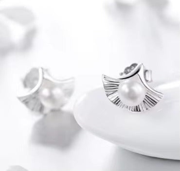 pendientes de plata de ley 925 con perlas naturales de agua dulce para mujer