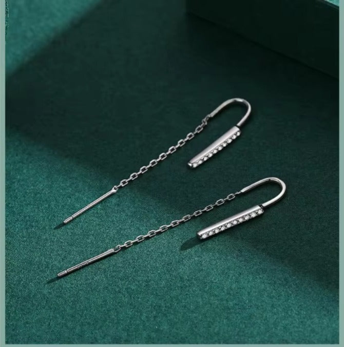 pendientes colgantes minimalistas para mujer